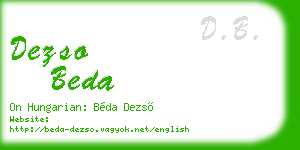 dezso beda business card